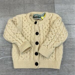 Aran Crafts Cream Cable Knit Cardigan
